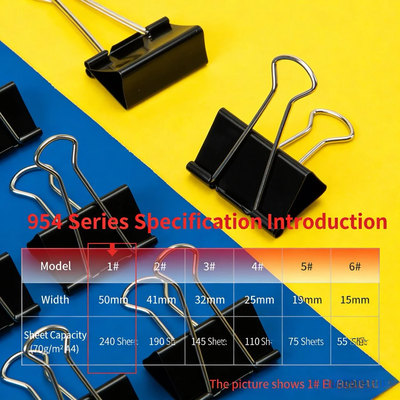 954 Series Black Binder Clips  - Binder Clip Assorted 评论和价格