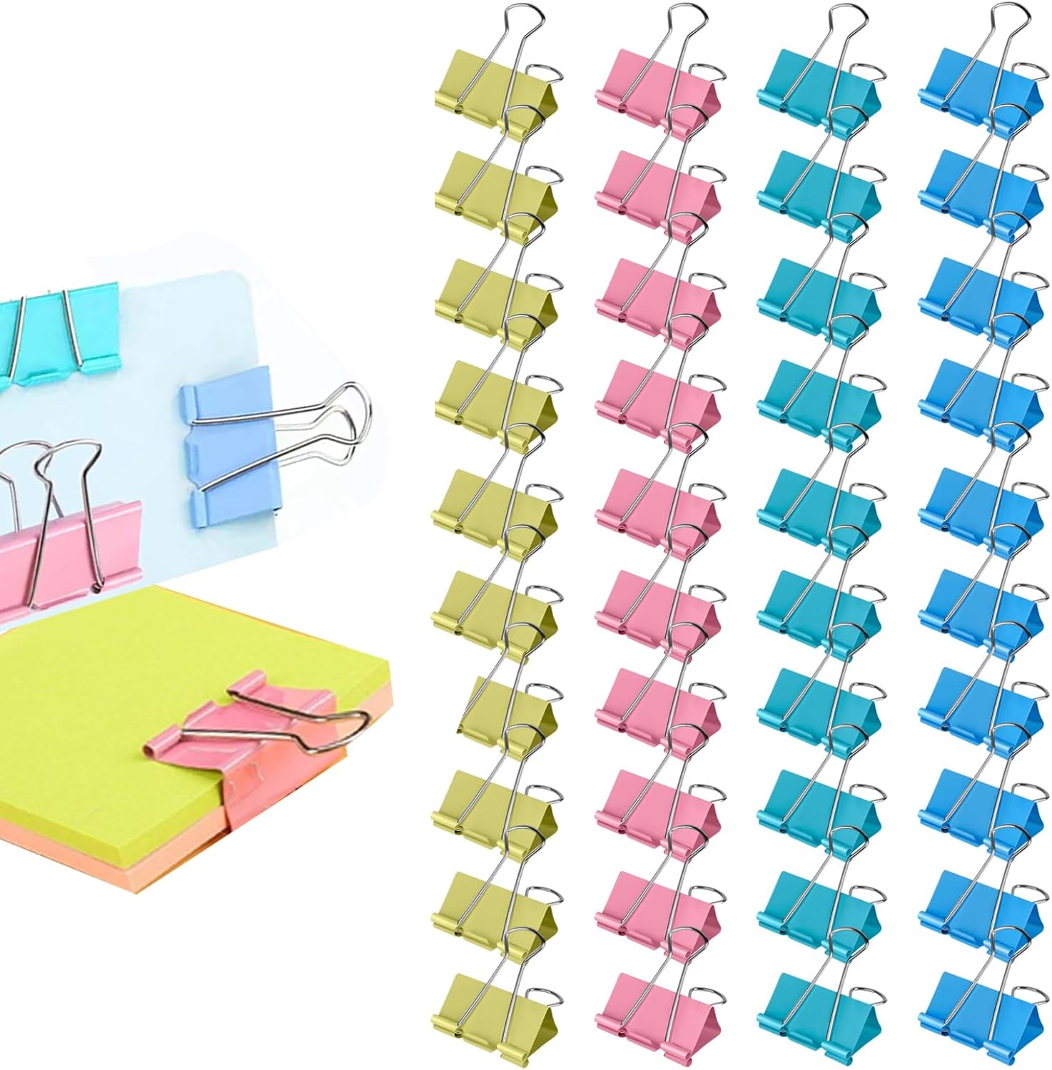 Foldback Clips, 40 Paper Clips - Binder Clip Assorted 评论和价格